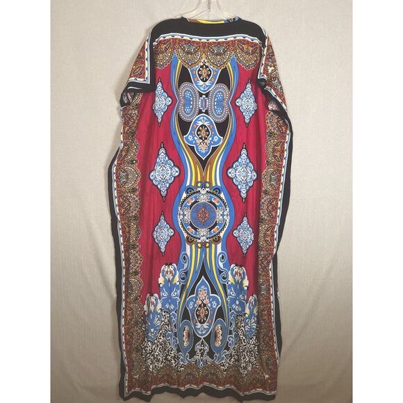 Kraton Mas Hadiputra Gemilang Batik Kaftan Modest No Side Slit House Dress Mumu - Picture 7 of 9